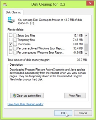 Kettapuhastuse avamiseks Windowsis tippige ekraani ülaosale 8 cleanmgr ja vajutage Enter